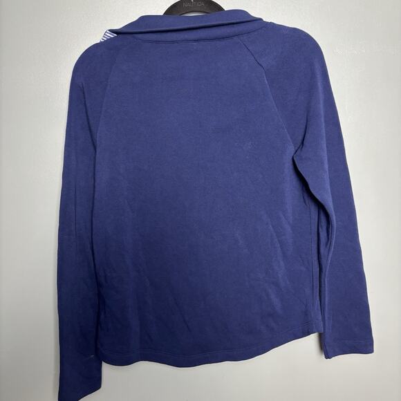 NWT J Crew Women’s Wide button-collar pullover sweatshirt Navy New XXS 2XS - Picture 8 of 8